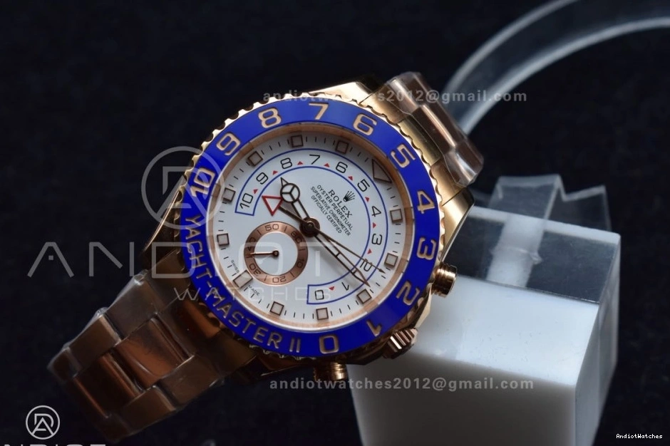 TopPick II on RG Edition GMF Bracelet 1:1 YachtMaster Blue RG A Best 1223 Ceramic 116685 1021